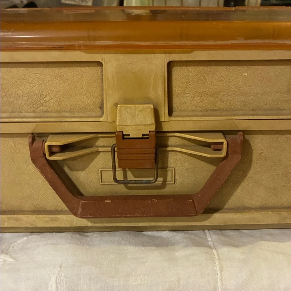 Plano Over/Under Fishing Lure/Sewing Box Amber and Gold Storage Organizer Box